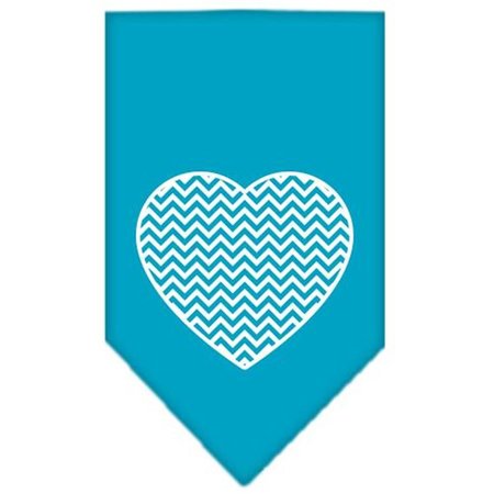 UNCONDITIONAL LOVE Chevron Heart Screen Print Bandana, Turquoise - Small UN2435439